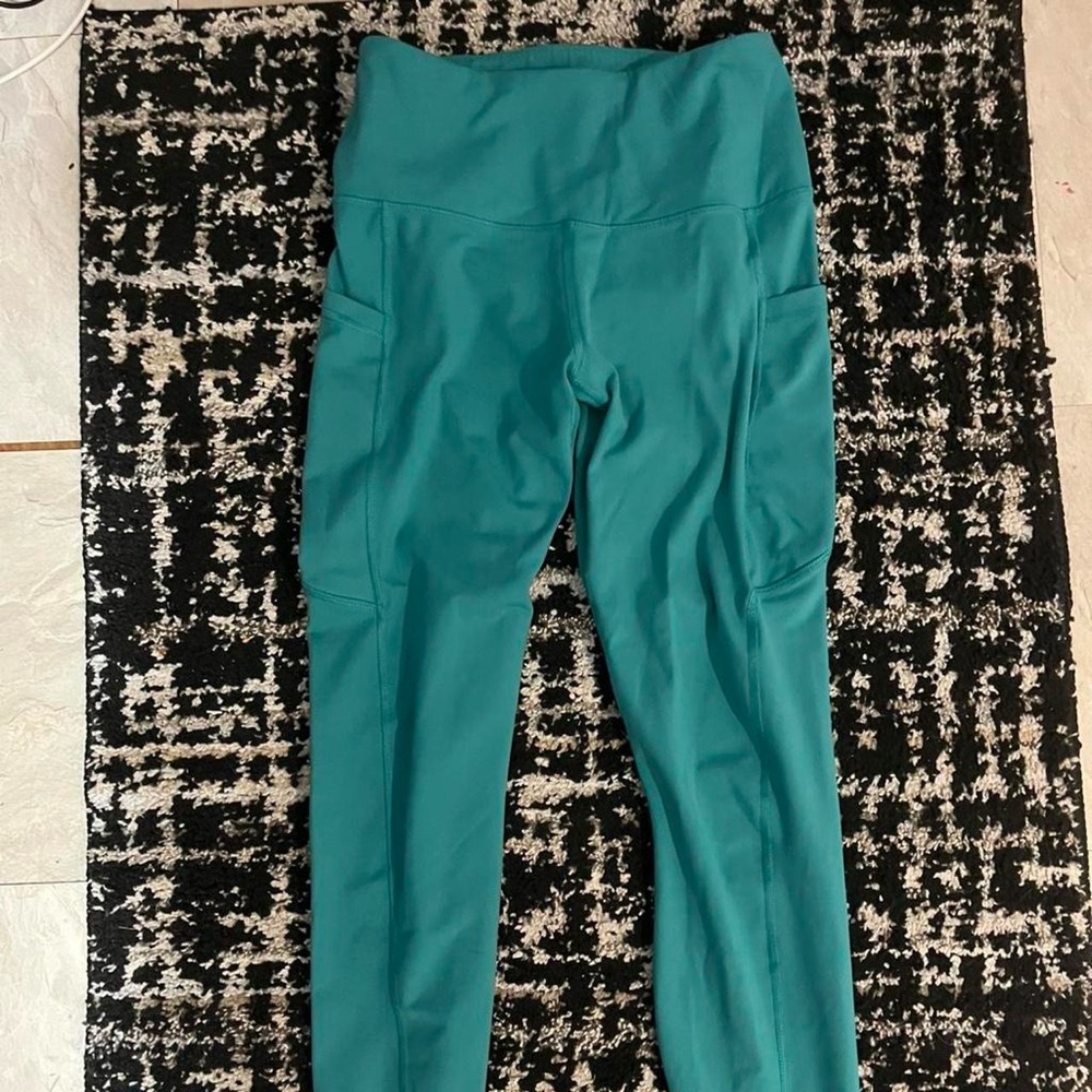 90 Degree By Reflex Teal High-Waisted Leggings